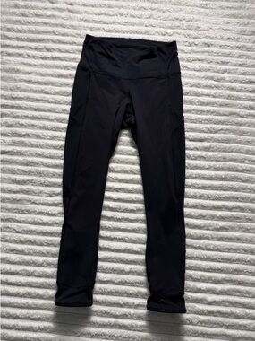 Lululemon Women's Black Ankle Leggings High Rise Solid Pockets Size 4